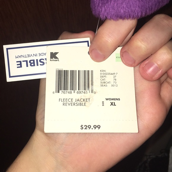 Reversible Purple Fuzzy Zip Up Jacket - Picture 4 of 4